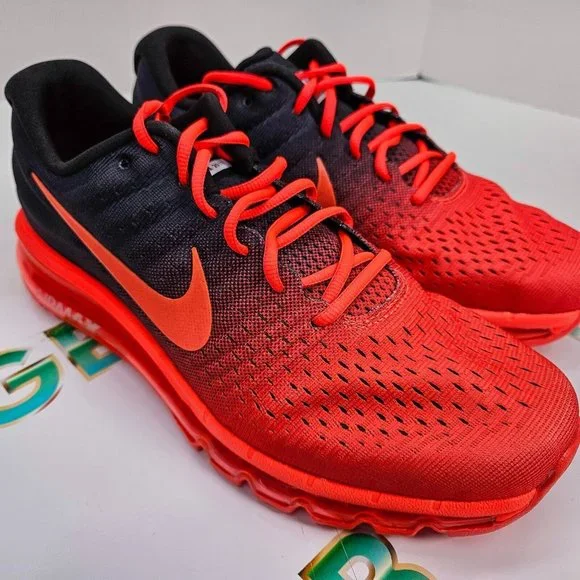 Nike Air Max 2017 Men's Running Training Sneaker Shoe Bright Crimson 849559-600 - Picture 2 of 8